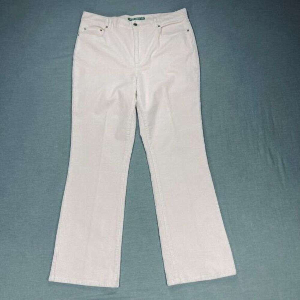 Lauren Jeans Co Ralph Lauren Corduroy Flare Leg Jeans Sz 12 Blush Pink‎ Stretchy